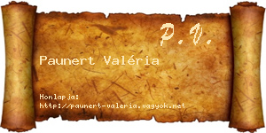 Paunert Valéria névjegykártya